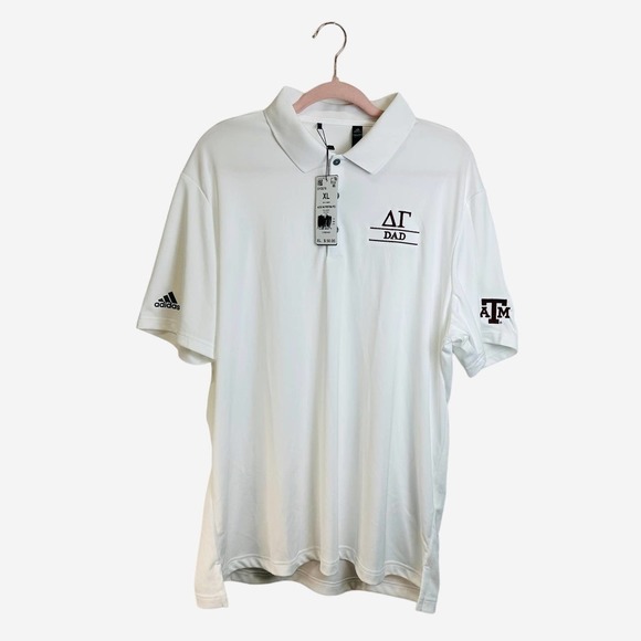 NWT Adidas Golf Shirt Men’s XL‎ White Polo Casual Shirt - Picture 1 of 8